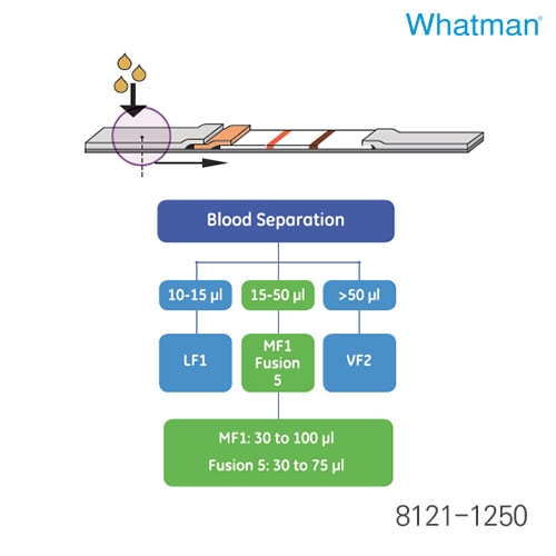 WHATMAN 진단(Lateral flow)용 - Blood separator pad(대표상품코드 8121-1250)