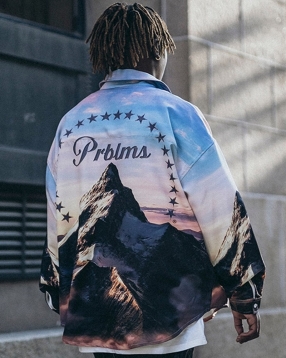 PRBLMS 유니크 프린팅 셔츠 자켓
